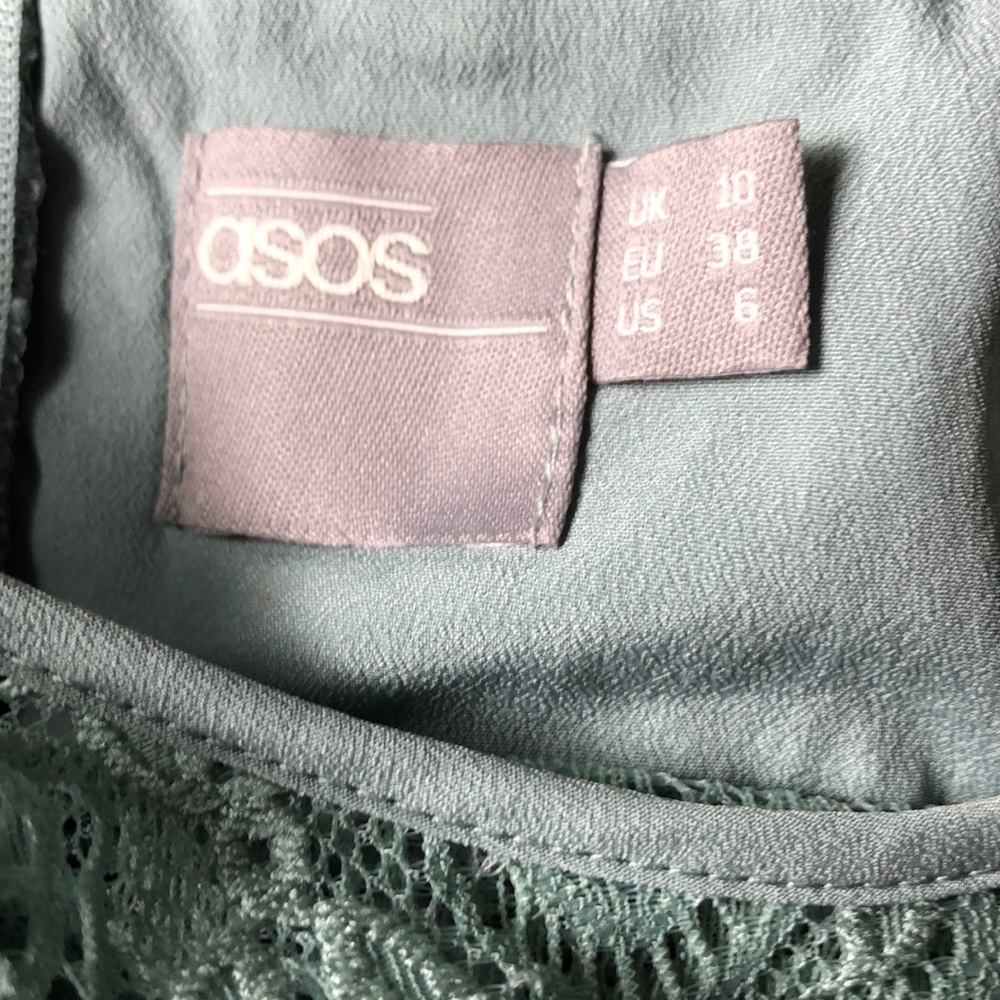 ASOS Design Mint Green Lace Mini Skater Dr… - Picture 4 of 4